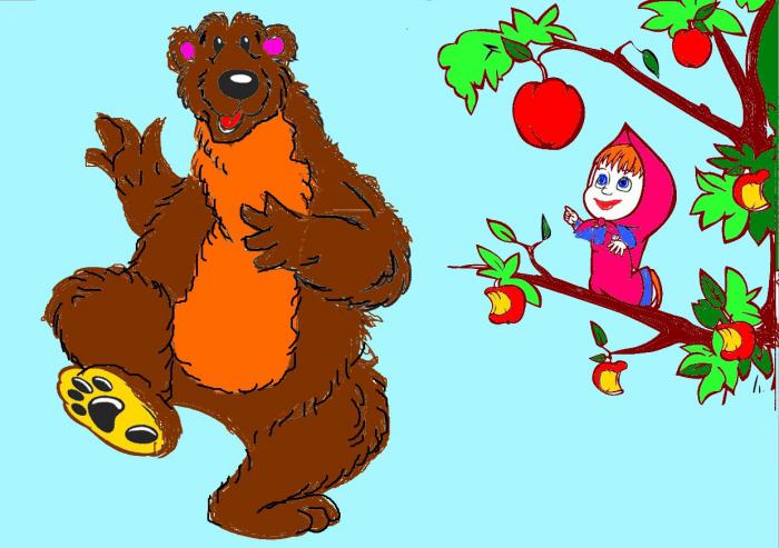 Маша и медведь разноцветной краской. Маша и медведь рисунок. Медведь из мультика. Маша и медведь для рисования. Маша рисунок.